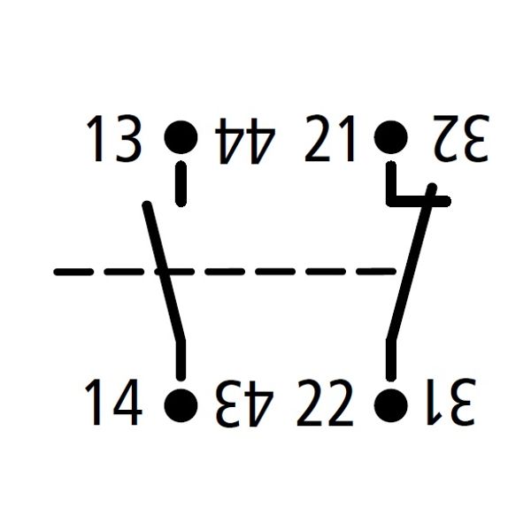 Aux contact for contacter S 2-4, 1 NO 1 NC, lateral 1. level image 3