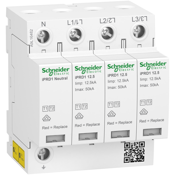 Modular surge arrester, Acti9 iPRD1 12.5, 3 P + N, 350 V, with remote transfert image 4