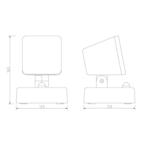 Zeta LED Square Single PIR 12,5W 800lm 3000K IP54 anthracite image 3