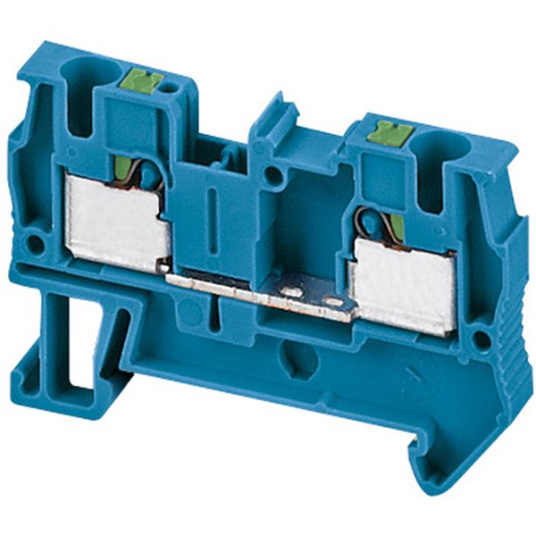 PUSH-IN TERMINAL, FEED THROUGH, 2 POINTS, 4MM², BLUE image 1