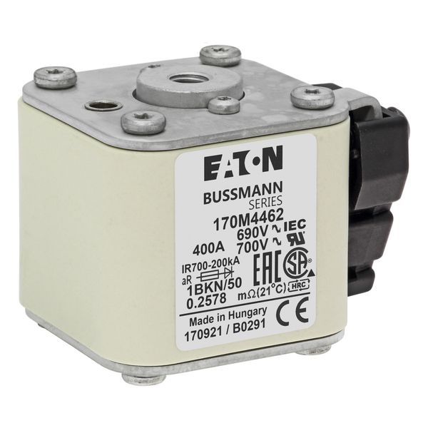 Fuse-link, high speed, 400 A, AC 690 V, size 1, 53 x 69 x 51 mm, aR, IEC, UL, type K indicator, flush end, M8 image 18