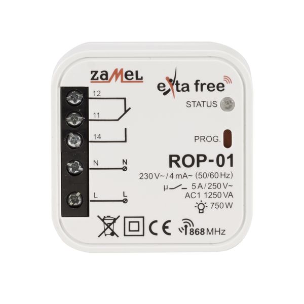 1-Channel radio receiver, flush mounted type: ROP-01 image 1