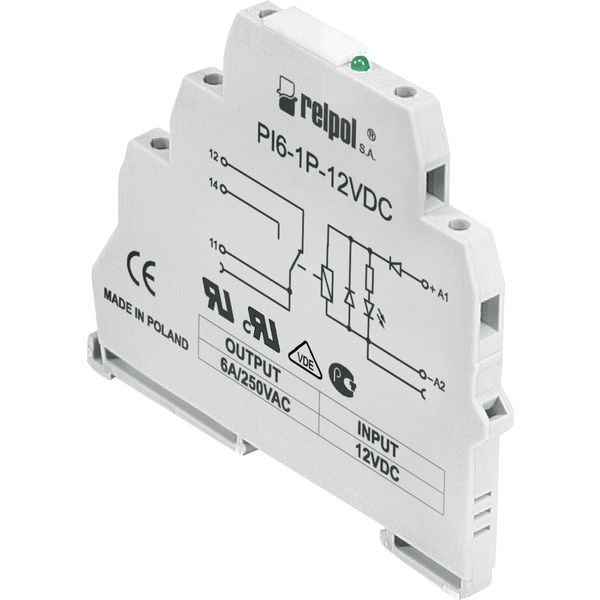 Interface relays PI6-1P-230VAC/DC-10 (SZARE) image 2