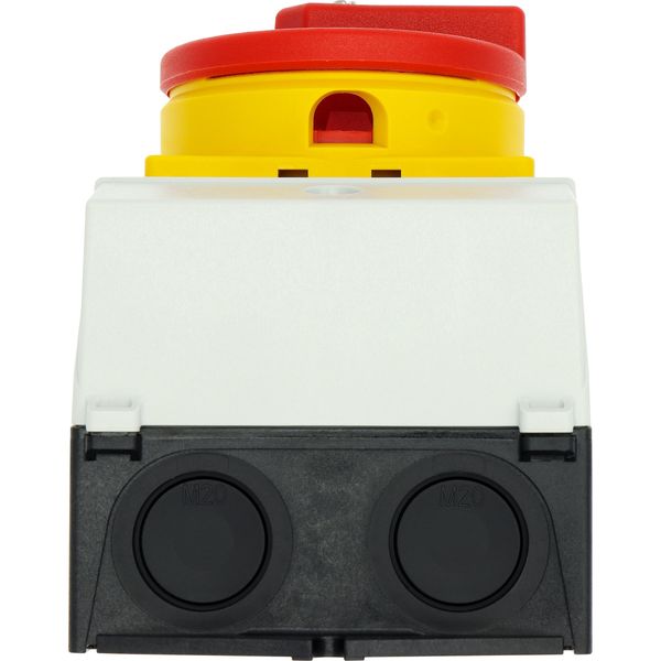 Main switch, T0, 20 A, surface mounting, 2 contact unit(s), 3 pole + N, Emergency switching off function, With red rotary handle and yellow locking ri image 17