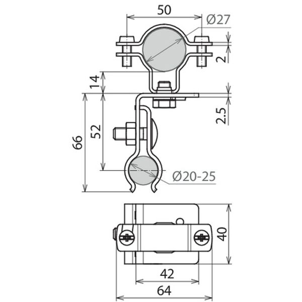 Roof cond. holder StSt f. metal roofs w. round stand. seam f. HVI cond image 2