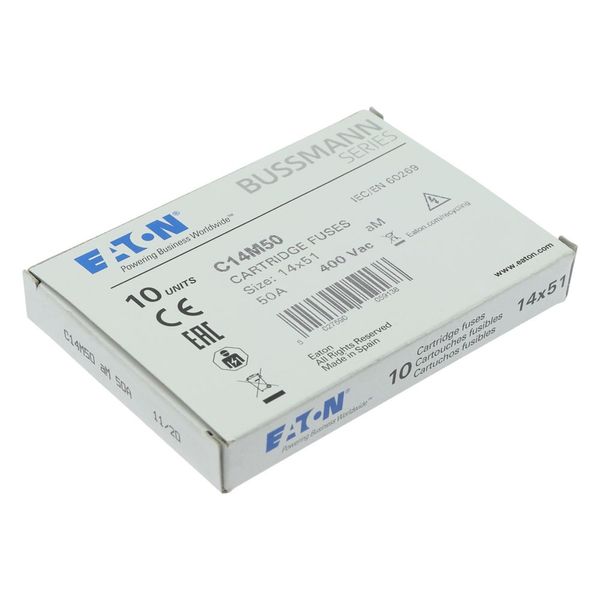 Fuse-link, LV, 50 A, AC 400 V, 14 x 51 mm, aM, IEC image 12