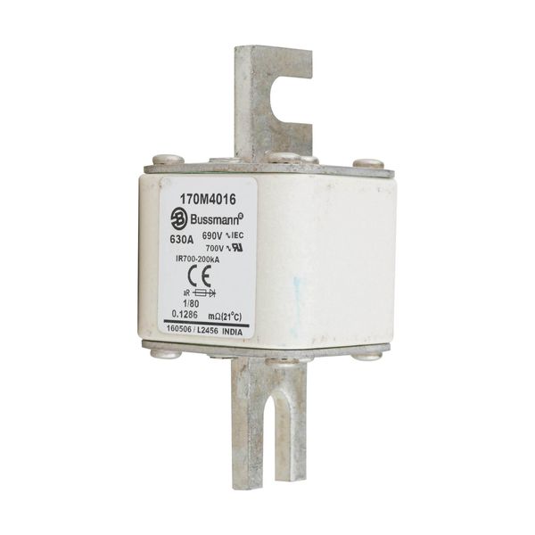 Fuse-link, high speed, 630 A, AC 690 V, DIN 1, 53 x 53 x 108 mm, aR, DIN, IEC, single indicator image 5