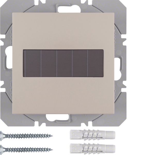 KNX radio wall-transmitter 1gang flat solar quicklink, S.1, white glos image 1