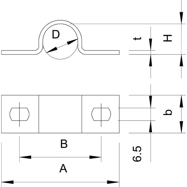 823 59.3 FT Fastening clip two lobe 59,3mm image 2