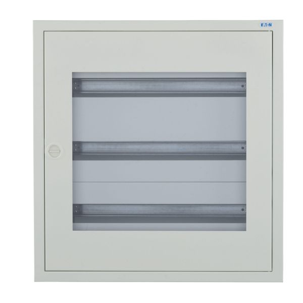 Complete flush-mounted flat distribution board with window, white, 24 SU per row, 3 rows, type C image 7