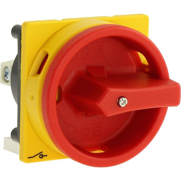 Main switch, P1, 25 A, rear mounting, 3 pole, 1 N/O, 1 N/C, Emergency switching off function, Lockable in the 0 (Off) position, With metal shaft for a image 39