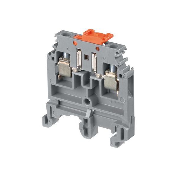 TERMINAL BLOCK, M4/6.SNB, SCREW CLAMP, 6MM SPACING, DISCONNECT WITH BLADE, ORANGE image 1