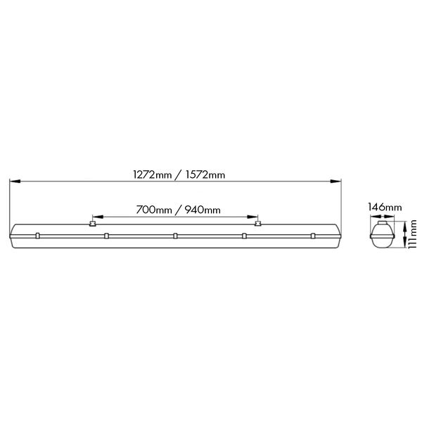 Barat LED 44W 2x2600 C110 T840 PC/PC OP IC IP66 EX Zone 2/22 image 3