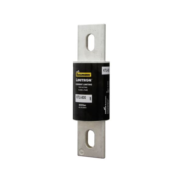 Eaton Bussmann Series KTU Fuse, Current-limiting, Fast Acting Fuse, 600V, 800A, 200 kAIC at 600 Vac, Class L, Bolted blade end X bolted blade end, Melamine glass tube, Silver-plated end bells, Bolt, 2.5, Inch, Non Indicating image 3