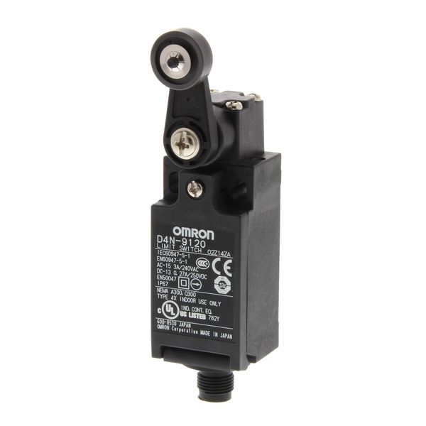 Safety Limit switch, D4N, M12 connector (1 conduit), 1NC/1NO (MBB cont image 2