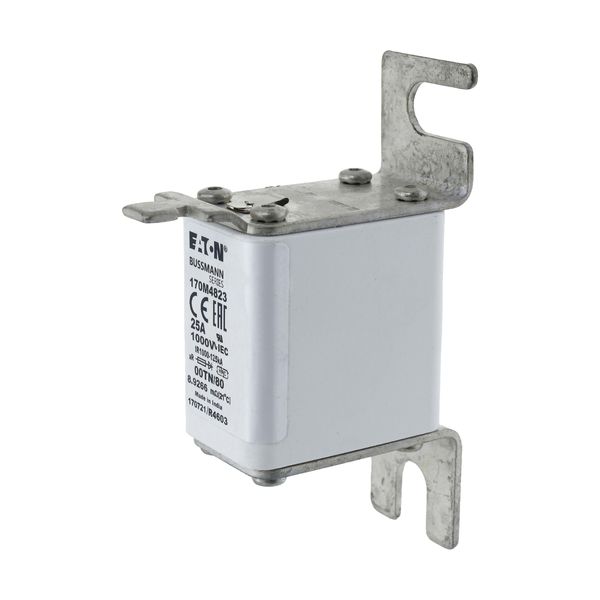 Fuse-link, high speed, 25 A, AC 1000 V, size 00, 30 x 47 x 98 mm, aR, DIN, IEC, single indicator image 6