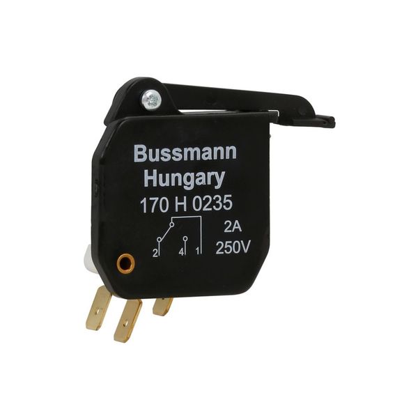 Microswitch, high speed, 2 A, AC 250 V, type T indicator, 6.3 x 0.8 lug dimensions, 00 to 3 with bent tags image 9
