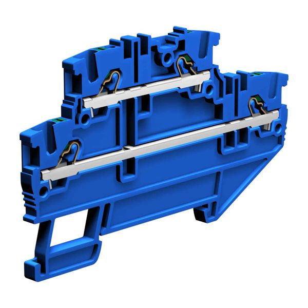 Push-in terminal block 1.5mm2, 2-levels, blue color image 1