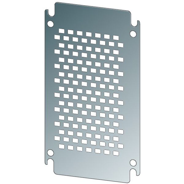 Mounting plate, perforated, galvanized, for HxW=1000x600mm image 1