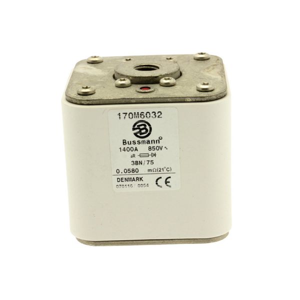 Fuse-link, high speed, 1400 A, AC 850 V, size 3, 76 x 76 x 76 mm, aR, IEC, single indicator image 16