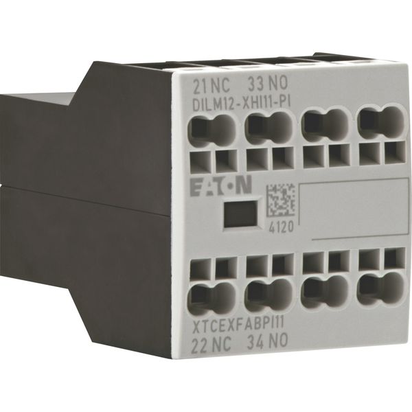 Auxiliary contact module, 2 pole, Ith= 16 A, 1 N/O, 1 NC, Front fixing, Push in terminals, DILA, DILM7 - DILM15 image 10