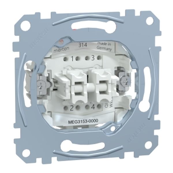 Double button insert, 1 NO 1-pin + 1 NC 1-pole, 10 A, AC 250 V, plug-in terminals image 1