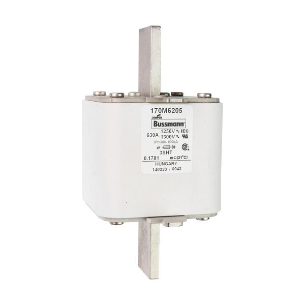 Fuse-link, high speed, 630 A, AC 1250 V, size 3, 76 x 76 x 150 mm, aR, IEC, single indicator image 11