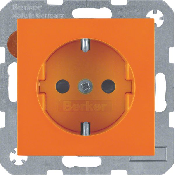 SCHUKO soc. out., screw-in lift terminals, S.1/B.3/B.7, orange glossy image 1