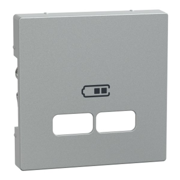 System M central plate USB charger aluminium image 3