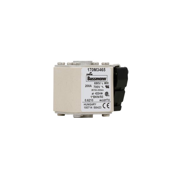 Fuse-link, high speed, 200 A, AC 690 V, compact size 1, aR, IEC, UL, single indicator image 12