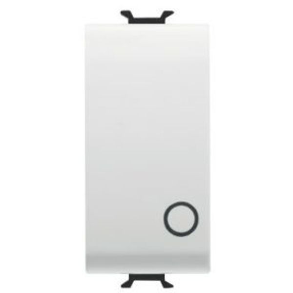 PUSH-BUTTON 2P 250V ac - NO 16A - NEUTRAL BUTTON - SYMBOL 0 - 1 MODULE - SATIN WHITE - CHORUSMART image 1