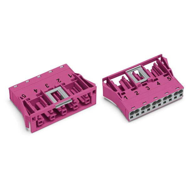 Snap-in socket 5-pole Cod. B pink image 1