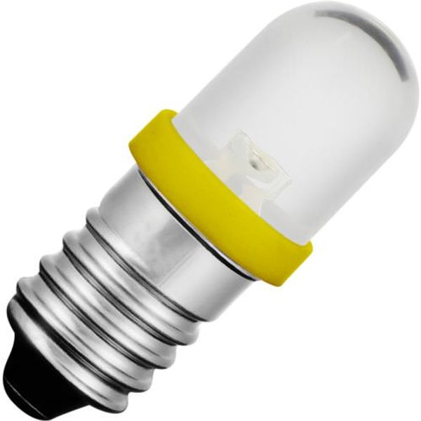 E10 Single Led T8.5x28 12V 20mA AC/DC Water Clear Yellow 20Khrs image 1