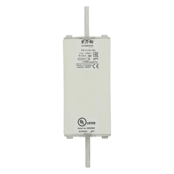 Fuse-link, high speed, 315 A, DC 1000 V, 2XL, 60 x 61 x 205 mm, gPV, UL, IEC image 12