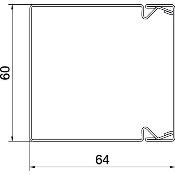 LKM60060RW Cable trunking with base perforation 60x60x2000 image 2