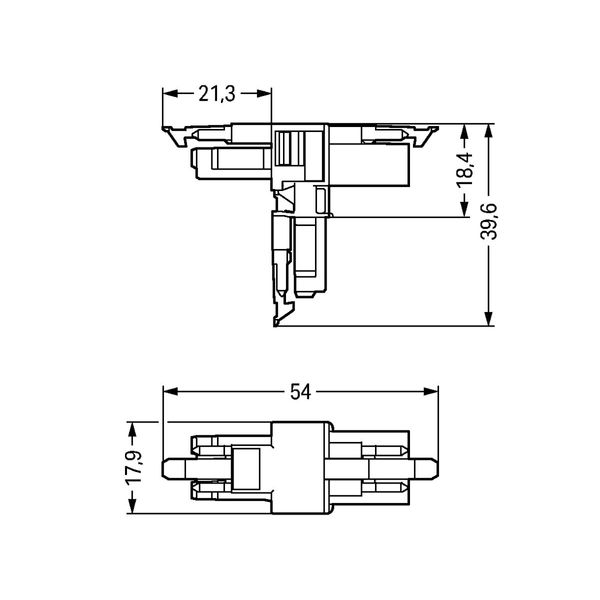 T-distribution connector 3-pole Cod. A white image 5