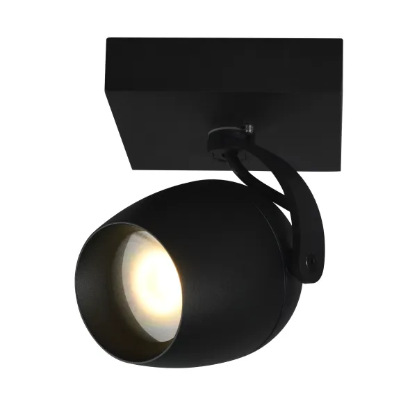 Lucide PRESTON - Ceiling spotlight Bathroom - 1xGU10 - IP44 - Black image 1