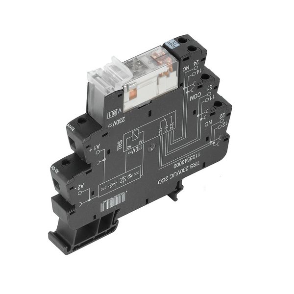 Relay module, 230 V UC ±5 %, Green LED, Rectifier, 2 CO contact (AgNi  image 1