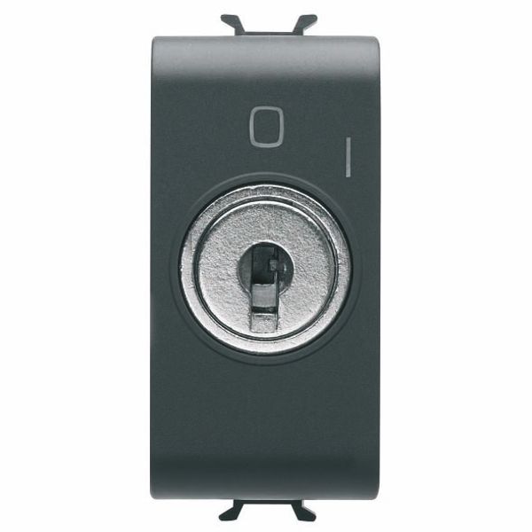 ONE-WAY SWITCH 2P 250V ac - 10AX - WITH KEY - SYMBOL 0/1 - 1 MODULE - SATIN BLACK - CHORUSMART image 2