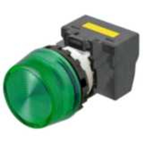 M22N Indicator, Plastic projected, Green, Green, 220/230/240 V AC, pus image 2