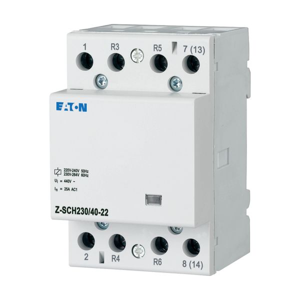 Installation contactor, 230VAC/50Hz, 2N/O+2N/C, 40A, 3HP image 2