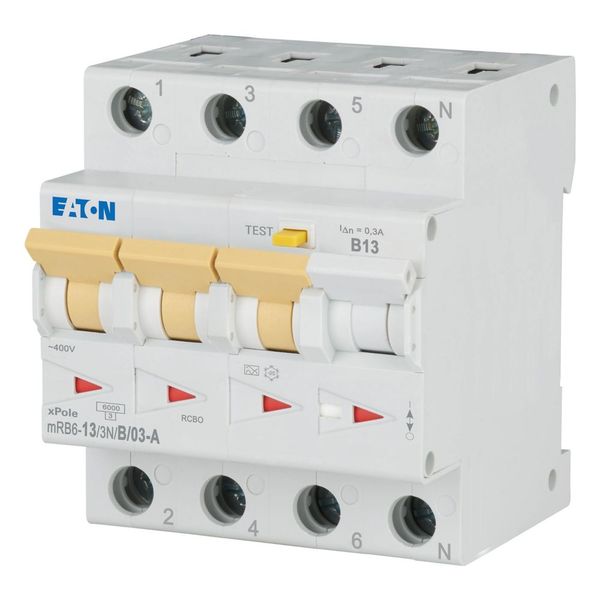 RCD/MCB combination, 13 A, 300 mA, MCB trip characteristic: B, 3p+N, RCD trip characteristic: A image 5