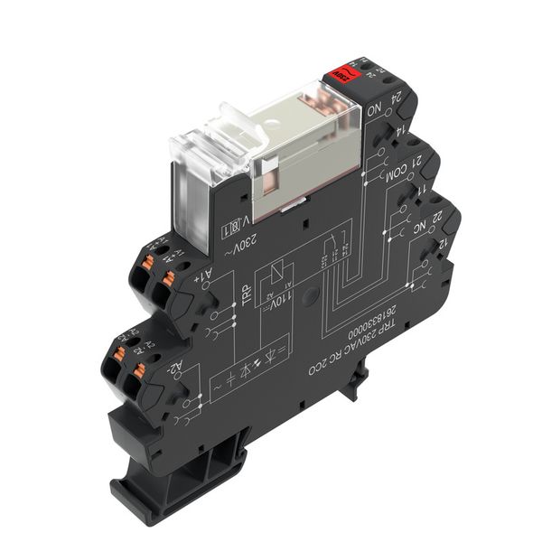 Relay module, 230 V AC ±5 %, Green LED, Rectifier, RC element, 2 CO co image 1