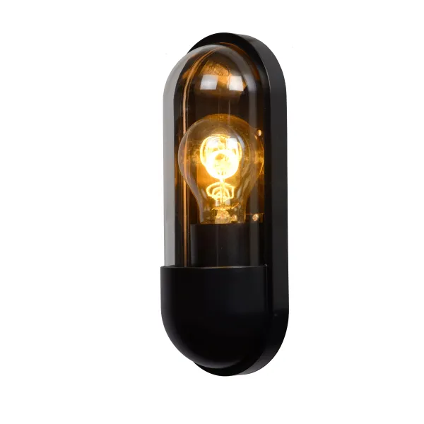 Lucide CAPSULE - Wall light Outdoor - 1xE27 - IP54 - Black image 1