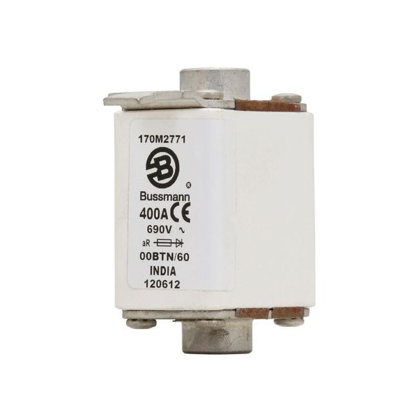 Fuse-link, high speed, 400 A, AC 690 V, size 00, 30 x 62 x 64 mm, aR, IEC, single indicator image 15