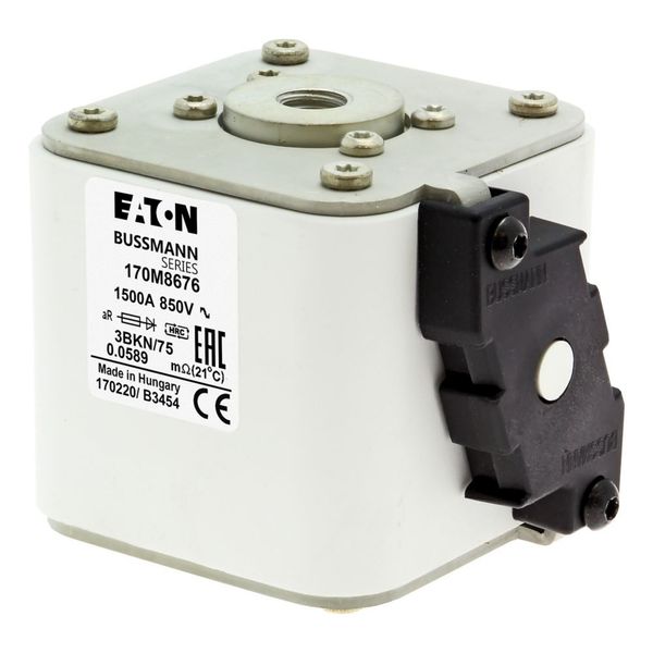 Fuse-link, high speed, 1500 A, AC 850 V, size 3, 76 x 92 x 76 mm, aR, IEC, single indicator image 9