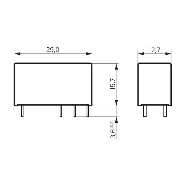 PCB Relay 2 C/O 60VDC 8A pinning 5.0 image 2