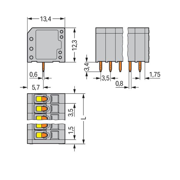 PCB terminal block 1.5 mm² Pin spacing 3.5 mm gray image 4