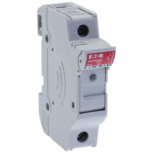 Fuse-holder, LV, 32 A, AC 690 V, 10 x 38 mm, 1P+N, UL, IEC, indicating, DIN rail mount image 2