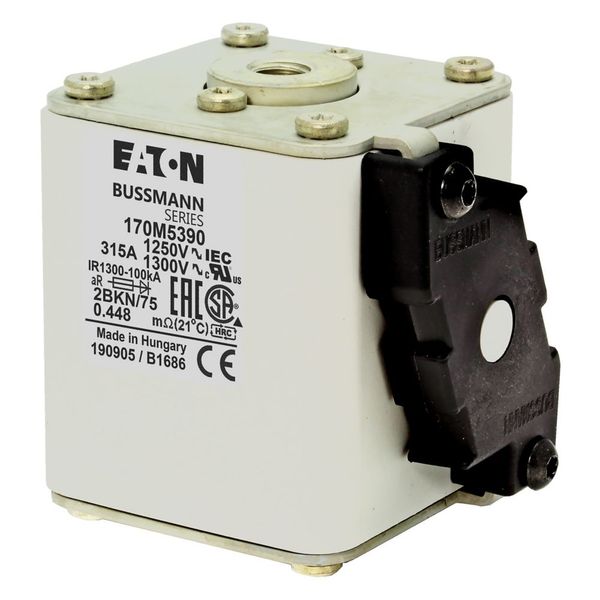 Fuse-link, high speed, 315 A, AC 1250 V, size 2, 61 x 75 x 77 mm, aR, IEC, UL, single indicator image 6